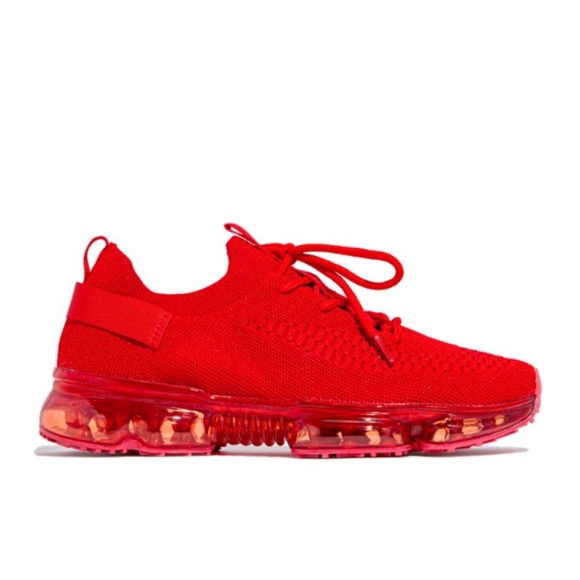 🚨!! NEW !!🚨 Slip On Flyknit Sneakers in Red - Picture 3 of 5